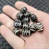 Cuentas Dzi de Ondas de Agua en Blanco y Negro, Jade, Cuentas Sueltas, Ágata Negra, Cuentas de Arroz Mate, Cuentas de Barril, Accesorios para Joyería