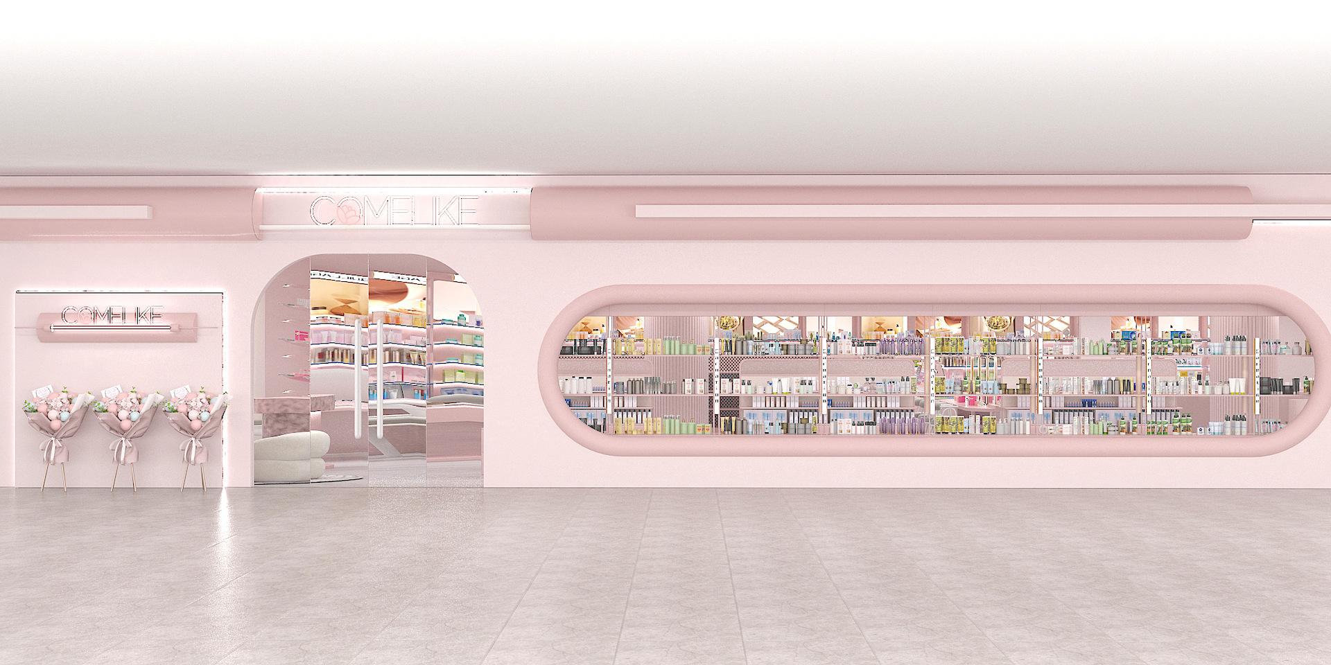整店输出 化妆品 货架展示柜007