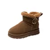Botas de Nieve para Niños Niñas 2026 Nuevas de Invierno Integradas de Cuero y Piel Zapatos de Algodón para Nieve Niños Bebés Botines Antideslizantes Niñas