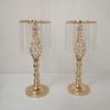 Transfronterizo Nuevo Accesorios de Boda Soporte de Flores Hierro Cristal Candelabro Adornos de Giro Decoración de Mesa de Comedor Galvanoplastia Guía de Camino
