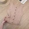 Lindo Cardigan Colete Tricotado Rosa Coral Estilo Coreano para Mulheres, Peça de Roupa de Verão com Design Estiloso e Elegância Deslumbrante, Perfeito como uma Blusa de Tricô para Usar por Baixo