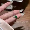 Cadena para Clavícula de Calabaza de Jade Verde Natural Xiaohongshu con Incrustación de Plata S925, Nuevo Diseño Estilo Chino, Tendencia Nacional