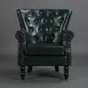Sofá de terciopelo individual estilo americano, sillón perezoso a rayas retro simple, silla sofá de cuero para balcón de casa, sofá pequeño de moda