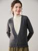 Suéter de Cachemir de Color Sólido Falso Dos Piezas Cuello Alto Otoño e Invierno Nueva Moda Femenina Casual Tejido con Base Suave y Cera