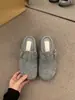 Pantuflas tipo Birkenstock de suela plana y forradas de fleece, calzado para mujer, colección otoño/invierno 2025, de suela suave, sin cordones, planas tipo Birkenstock grises
