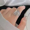 Anel Simples de Prata de Lei S925 Retrô de Nicho Anel Feminino Sem Cor Luxo Leve Sofisticado Anel de Dedo Versátil Anel Aberto