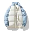 Invierno Nuevo Estilo 2026 Cuello Alto Chaqueta de Algodón Jinjiang Ropa de Algodón Relleno Hombres Color Americano Bloque de Color Cuello Alto Ropa de Algodón Ropa de Invierno para Parejas