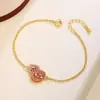 Nuevo Pulsera de Estilo Chino con Diseño Tradicional Retro Hueco, Diamante Rosa Gradiente y Rosa, Joyería de Calabaza para la Fortuna y la Prosperidad para Mujeres, Accesorio de Lujo Ligero para el Día a Día