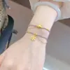 Ano Novo do Coelho Conta de Vidro Roxa Perfumada Laço Donut Floco de Neve Acessórios Pulseira para Mulheres