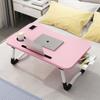 Mesa Pequena Dobrável Mesa de Cama Mesa para Laptop Mesa de Dormitório Mesa de Quarto Varanda Madeira Maciça