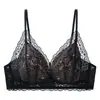333 Escote Profundo Original Triángulo Francés Nuevo Sexy Encaje Conjunto de Sujetador Inalámbrico para Mujeres, Sujetador Fino sin Costuras