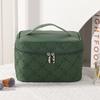Nuevo Producto 2026 Bolsa Cosmética de PU Grabada para Mujeres, Bolsa de Almacenamiento Multifuncional Portátil para Viaje, Bolsa de Tocador Ins Moda Retro