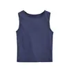 Chaleco corto sexy de estilo europeo y americano sin espalda con cordones y cuello redondo sin mangas para verano, nuevo top de color liso ajustado para chica caliente, mujer