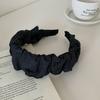 Sencillo Scrunchie de mezclilla plisado de ala ancha Versátil liga para el cabello de corona alta para salir, lavar la cara, pinza para el cabello, diadema, accesorio para el cabello para mujeres