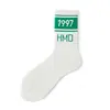 Pantalones de tiburón con calcetines Zhuji con calcetines Calcetines de longitud media para pantorrilla para mujer Ropa exterior de moda ins de celebridad de internet Calcetines de otoño Blanco