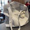 Bolsa de Lona de Gran Capacidad Nueva Casual Rayada Perezosa Simple 2025 Bolso de Mano para Viajero Bolso Tote de Hombro Versátil