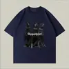 200g Pesada 100% Algodão Casais Manga Curta Verão Nicho Chique Camiseta Feminina Solta ins Manga Curta Masculina Tendência