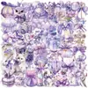 50 Pegatinas Lindas Moradas de Dibujos Animados del País de los Sueños Transfronterizas Impermeables Decoración para Mascotas Manual de Mascotas Teléfono Móvil Guitarra DIY Cuaderno