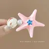Elegante pinza para el pelo con ambiente de playa, pasador de estrella de mar, pinza lateral para flequillo de concha y cuentas, accesorio para el pelo, pinza para el pelo
