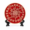 Popular Ornamento de Paz Fogo Nove Púrpura, Decoração Festiva de Mesa para Sala de Estar Atrai-Riqueza Óleo Vermelho, Artesanato de Cobre Atacado
