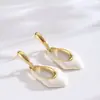 Pendientes largos geométricos con forma de anillo y goteo de aceite, exagerados y elegantes, de moda transfronteriza, para mujer, lujo ligero, alta gama, nicho, minimalistas