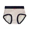 Braguitas para Niñas con Ribete de Encaje de Contraste Retro 10A Antibacterianas Entrepierna Extendida de Algodón Puro Cintura Media Ropa Interior que se Ajusta a la Cadera para Mujeres