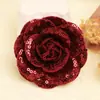 Nuevo Broche de Lentejuelas con Forma de Flor de Camelia con Estampado de Leopardo Coreano para Otoño e Invierno Accesorios para Bolsos Accesorios para Ropa Accesorios para la Cabeza Pinzas para el Cabello