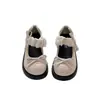 Sapatos Mary Jane Femininos com Laço 2026 Nova Moda Primavera e Outono Sapatos de Couro com Solado Macio Estilo Britânico Sapatos Baixos