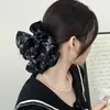 Scrunchie vintage grande com pintura a tinta, elástico de cabelo elegante para rabos de cavalo e coques, novo acessório de cabelo estilo chinês