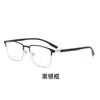 Armações de Óculos de Grau Masculinas Retrô Podem Ser Personalizadas com Lentes de Grau, Armações Quadradas Meio Aro, Armações Estilosas Estilo Sobrancelha e Óculos com Bloqueio de Luz Azul