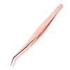 Pinzas para Pestañas Postizas Personalizadas Color Oro Rosa, Pinza para Extensiones de Pestañas Mei Jie Shi, Pinza de Delfín Chapada en Oro, Pinza de Pluma Dorada, Pinzas Mei Jie