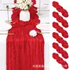 Amazon Transfronterizo Caminero de Mesa de Tela Arrugada Estilo Bohemio Gasa Retorcida Arrugada Decoración para Boda Fiesta Caminero de Mesa