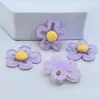 Accesorios para el cabello de flor hueca de resina DIY para niños, pinzas para el cabello de pegamento cremoso, accesorios para hebillas de zapatos, material de flor transparente
