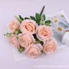 Laço de Cabo com Plantas Aquáticas Anna Rose Decoração de Casa Arranjo de Casamento Rosa Anna Artificial de 7 Cabeças