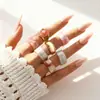 Anillos Nuevos Transfronterizos Europeos y Americanos, Anillos Simples Articulados Múltiples, Accesorios de Moda, Joyería Apilable para Mujer, Accesorios Festivos