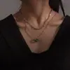 Joyería Transfronteriza Acero de Titanio Baño Cadena de Collar Cintura Pequeña Cadena de Collar Apilada Doble Capa de Moda para Mujer Accesorios para Sudadera de Lujo Ligero