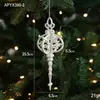 Colgante Blanco de Forma Irregular con Brillantina y Polvo Dorado Adorno de Alas de Ángel, Decoración Individual para Árbol de Navidad