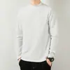 Nova blusa masculina de gola alta de manga comprida para o outono, estilo coreano, moderna, camiseta preta pura para o outono