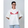 Camiseta de Manga Curta 100% Algodão Puro Verão 2025 Moda Retro Americana Estilosa Doce e Picante Divertida Estampada Top Chique