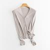 Nueva Llegada para Principios de Otoño: Cárdigan de Seda con Textura de Canalé Vertical Simple, Estilo Delgado, Tejido Elegante para Superponer, Suéter de Aire Acondicionado para Mujer