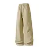 Calça Jeans Casual Reta de Cor Sólida Estilo Retrô Americano para Homens, Calça Comprida Versátil e Solta para Primavera e Outono com Design de Linha Tridimensional