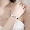 Pulsera de Plata Pura 9999 Estilo Antiguo de Pavo Real para Mujer, Brazalete Abierto Simple de Plata Maciza, Apilable Estilo Ins Vintage
