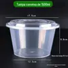 Caixa de almoço descartável de plástico caixa de almoço de arroz para levar caixa de embalagem transparente tigela de sopa com tampa caixa de almoço espessa atacado