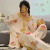 Pijama Nuevo Estilo Otoño e Invierno 2024 para Mujer Manga Larga Estilo Delgado Estilo Celebridad de Internet INS Venta Caliente Conjunto de Cárdigan Casual para el Hogar