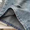 Shorts de Mezclilla Rasgados con Forma de Pera para Mujer, Verano Delgados Tallas Grandes Cintura Alta Cubre Cadera Línea A Pierna Ancha Largo hasta la Rodilla