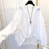 2026 Nova Roupa de Proteção Solar Leve de Seda Gelada de Verão para Mulheres, Jaqueta Leve, Camisa de Proteção Solar Solta e Emagrecedora, Blusa com Capuz para Mulheres