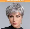 Moda europeia e americana peruca de cabelo curto touca de cabeça África quente cabelo curto micro cacheado peruca de cabelo curto touca de cabeça fabricantes em estoque
