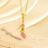 Colar Cruzado Novo Estilo Luxo Leve Esmalte Gota Diamante Cravejado Coração Futebol Flor Nicho Alto Padrão Versátil Corrente para Suéter DIY