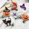2026 Nuevo Sombrero de Mago Calabaza de Halloween Diadema Festival Broma Divertida Goma para el Cabello Lado Calavera Pinza para el Cabello Accesorios para el Cabello