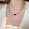Collar de Cadena Irregular Mariposa de Lujo Ligero de Gama Alta para Mujer, Cadena para Clavícula Versátil Dulce y Fresca con un Toque de Alta Gama Venta al por Mayor